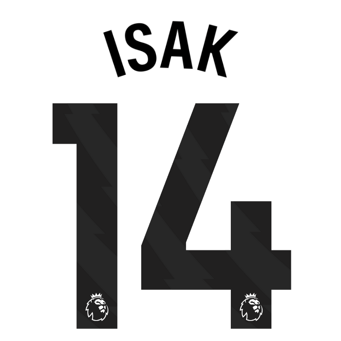 Original 23 / 26 Premier League Trikot - Flock 25cm - ISAK 14 - sportiger.de