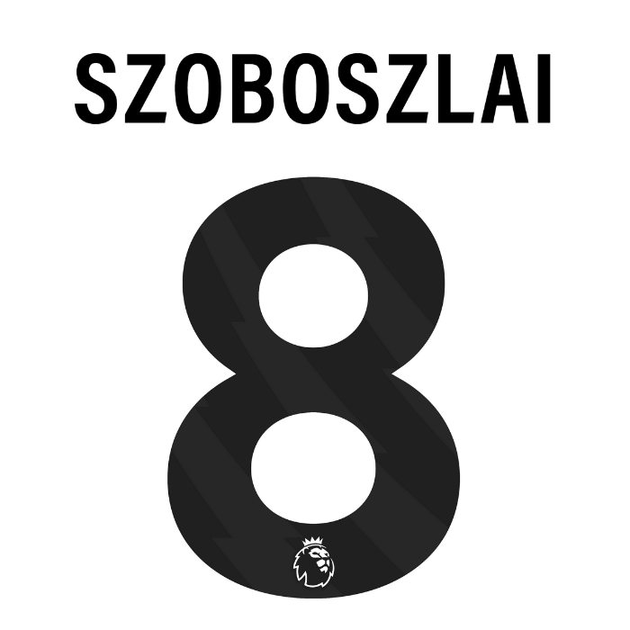 Original 23 / 26 Premier League Trikot - Flock 25cm - SZOBOSZLAI 8 - sportiger.de