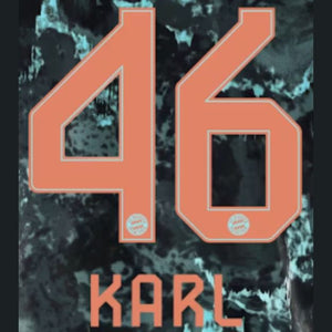 Original 24 / 25 FC BAYERN MÜNCHEN Away Trikot - Flock 23cm - KARL 46 - sportiger.de