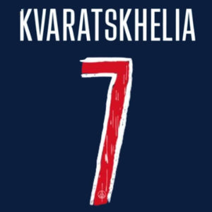 Original 24 / 25 PSG PARIS SAINT - GERMAIN Trikot - Flock 26cm - KVARATSKHELIA 7 (Champions League Style) - sportiger.de