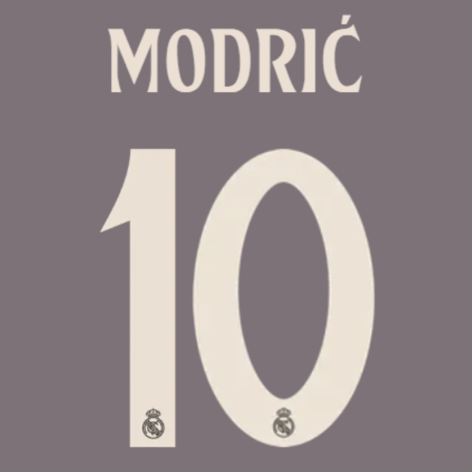 Original 24 / 25 REAL MADRID 3rd Trikot - Flock 26cm - MODRIĆ 10 - sportiger.de