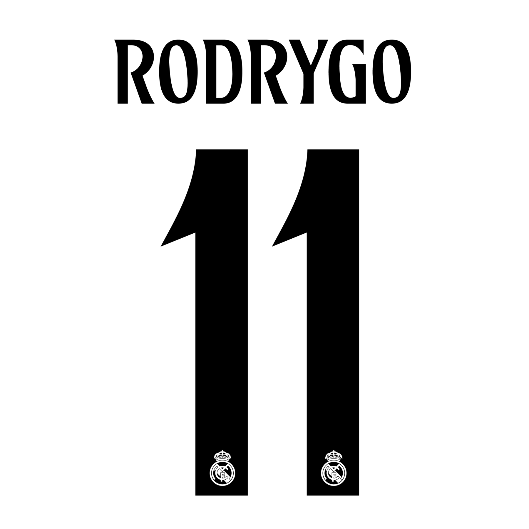 Original 24 / 25 REAL MADRID Home Trikot - Flock 26cm - RODRYGO 11 - sportiger.de