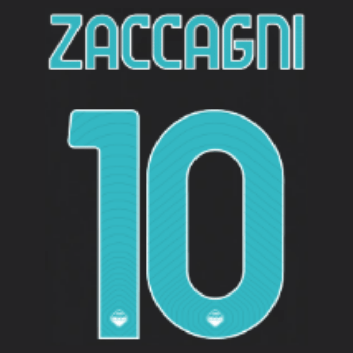Original 24 / 25 SS LAZIO ROM 3rd Trikot - Flock 25cm - ZACCAGNI 10 - sportiger.de