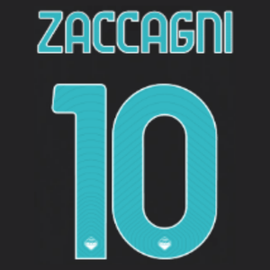 Original 24 / 25 SS LAZIO ROM 3rd Trikot - Flock 25cm - ZACCAGNI 10 - sportiger.de