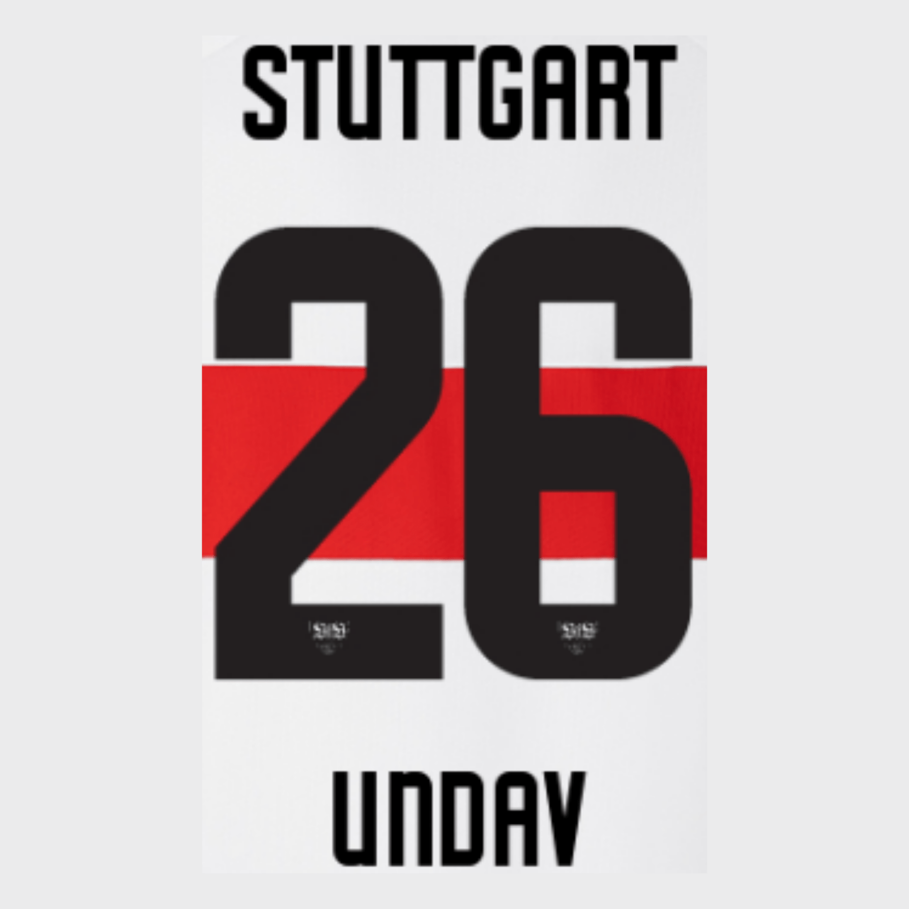 Original 24 / 25 VFB STUTTGART Home Trikot - Flock - UNDAV 26 - sportiger.de