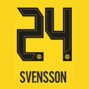 Original 24 / 26 BVB BORUSSIA DORTMUND Trikot - Flock - SVENSSON 24 - sportiger.de