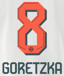 Original 25 / 26 FC BAYERN MÜNCHEN Away Trikot - Flock - GORETZKA 8 - sportiger.de