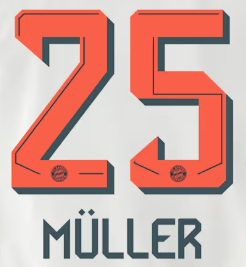 Original 25 / 26 FC BAYERN MÜNCHEN Away Trikot - Flock - MÜLLER 25 - sportiger.de