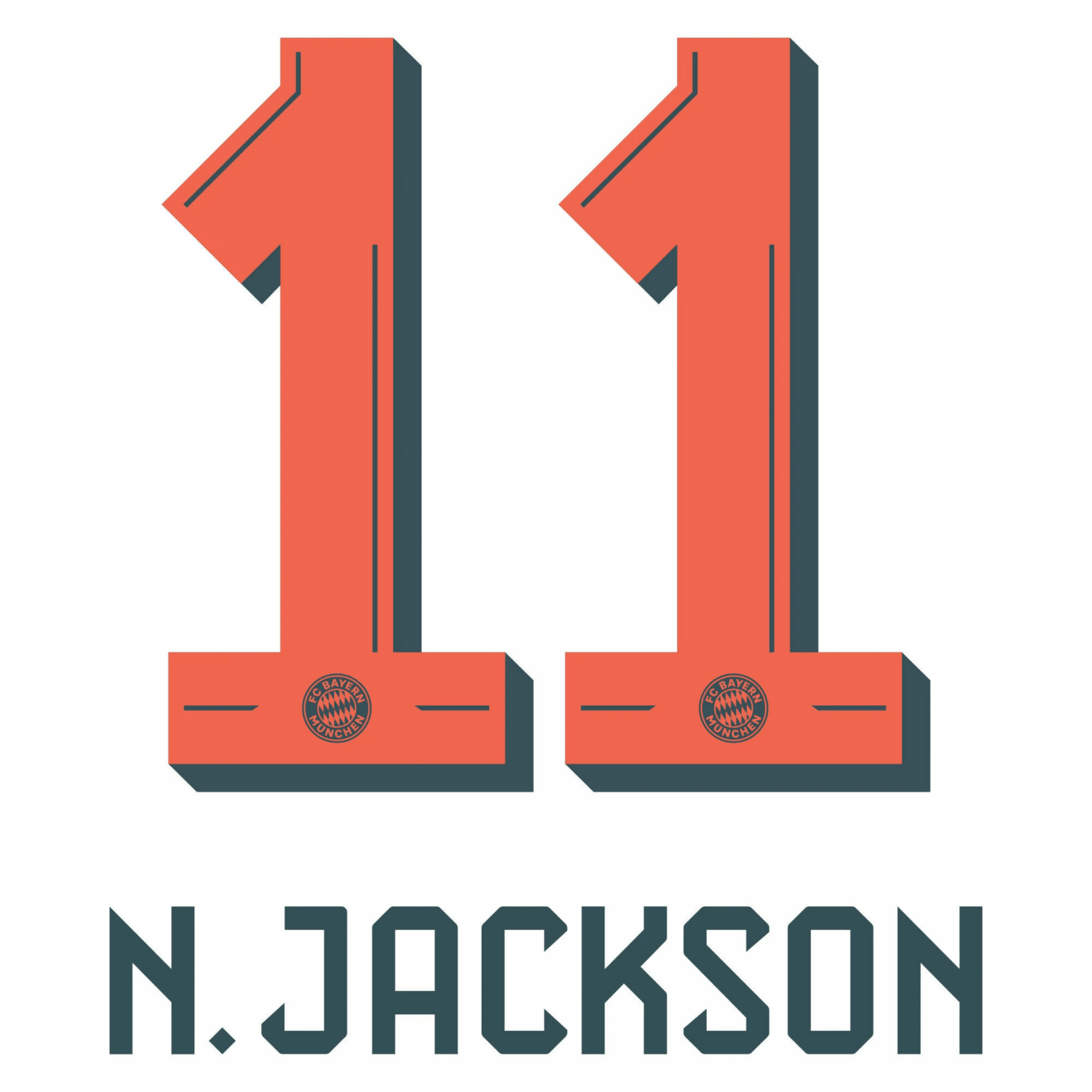 Original 25 / 26 FC BAYERN MÜNCHEN Away Trikot - Flock - N. JACKSON 11 - sportiger.de