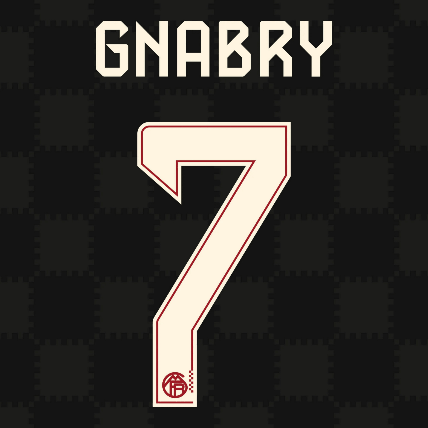 Original 25 / 26 FCB FC BAYERN MÜNCHEN 3rd Trikot - Flock 23cm - GNABRY 7 - sportiger.de