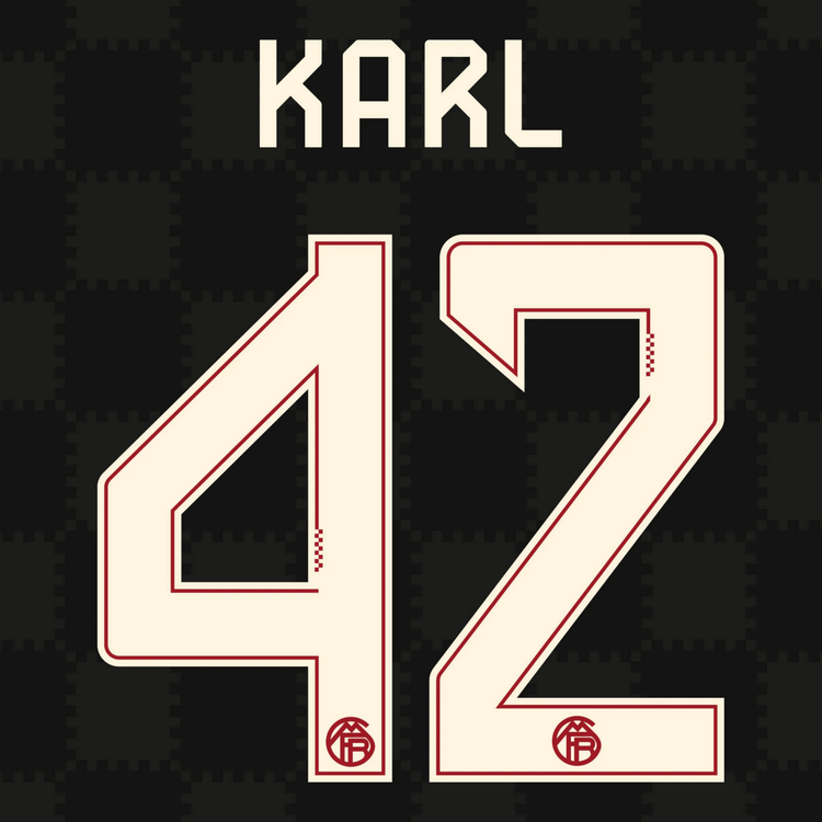 Original 25 / 26 FCB FC BAYERN MÜNCHEN 3rd Trikot - Flock - KARL 42 - sportiger.de