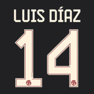 Original 25 / 26 FCB FC BAYERN MÜNCHEN 3rd Trikot - Flock - LUIS DÍAZ 14 - sportiger.de