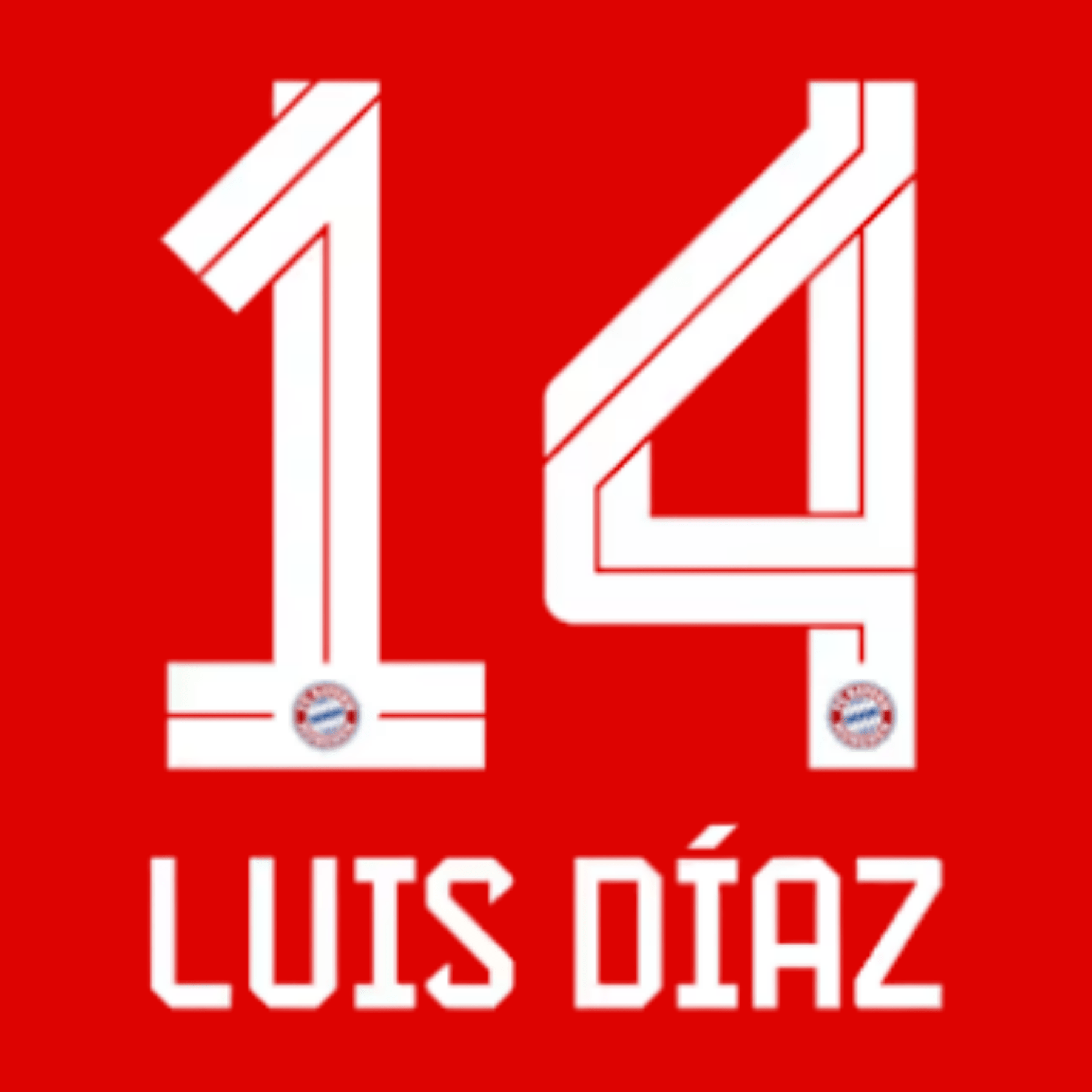 Original 25 / 26 FCB FC BAYERN MÜNCHEN Home Trikot - Flock - LUIS DÍAZ 14 - sportiger.de