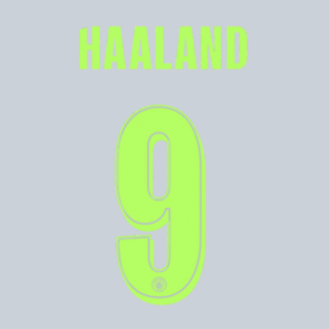 Original 25 / 26 MCFC MANCHESTER CITY 3rd Trikot - Flock 26cm - HAALAND 9 (Champions League Style) - sportiger.de