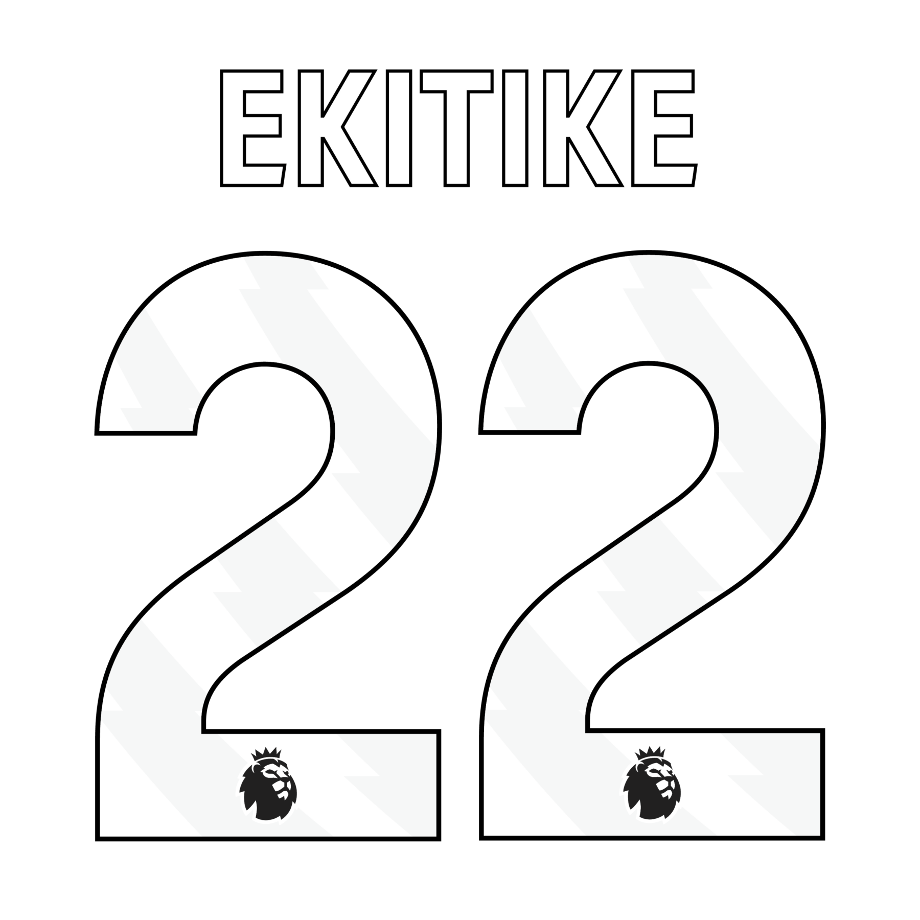 Original 25 / 26 Premier League Trikot - Flock 25cm - EKITIKE 22 - sportiger.de