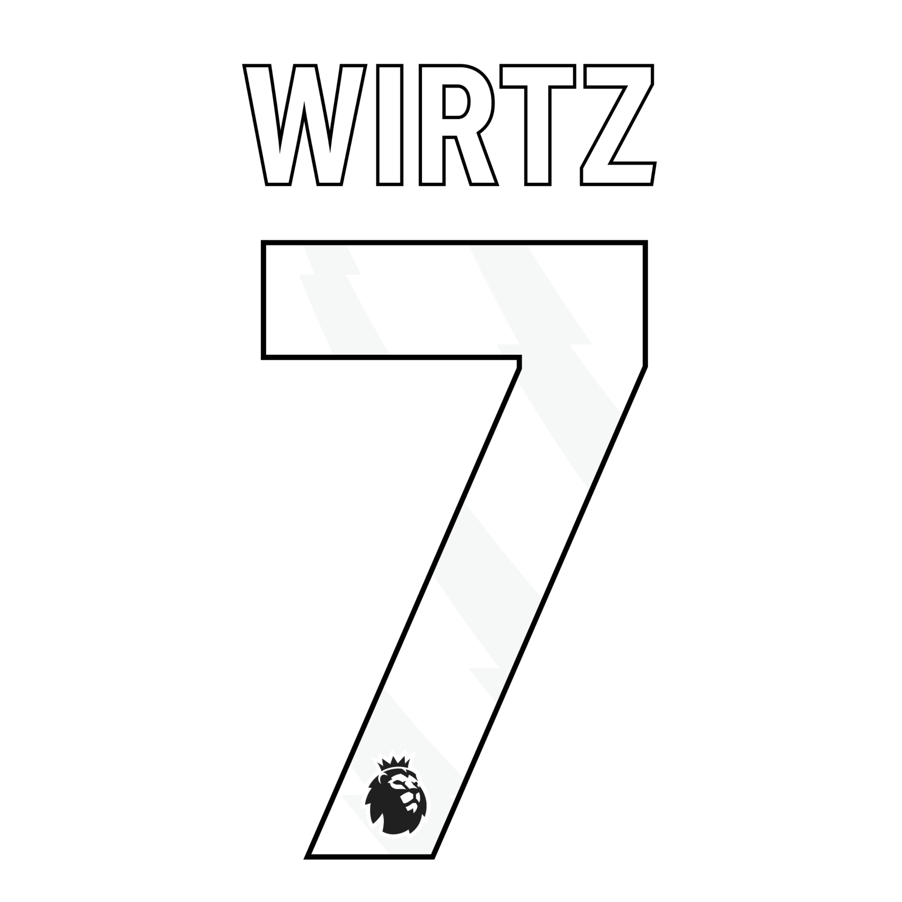 Original 25 / 26 Premier League Trikot - Flock 25cm - WIRTZ 7 - sportiger.de