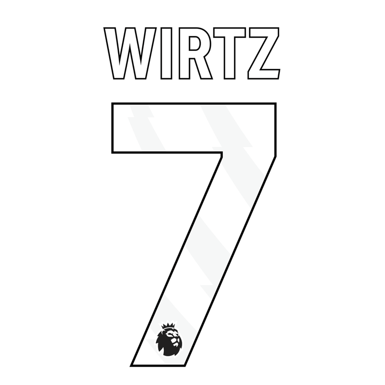 Original 25 / 26 Premier League Trikot - Flock 25cm - WIRTZ 7 - sportiger.de