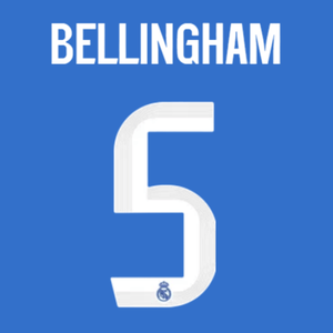 Original 25 / 26 REAL MADRID 3rd Trikot - Flock 26cm - BELLINGHAM 5 - sportiger.de