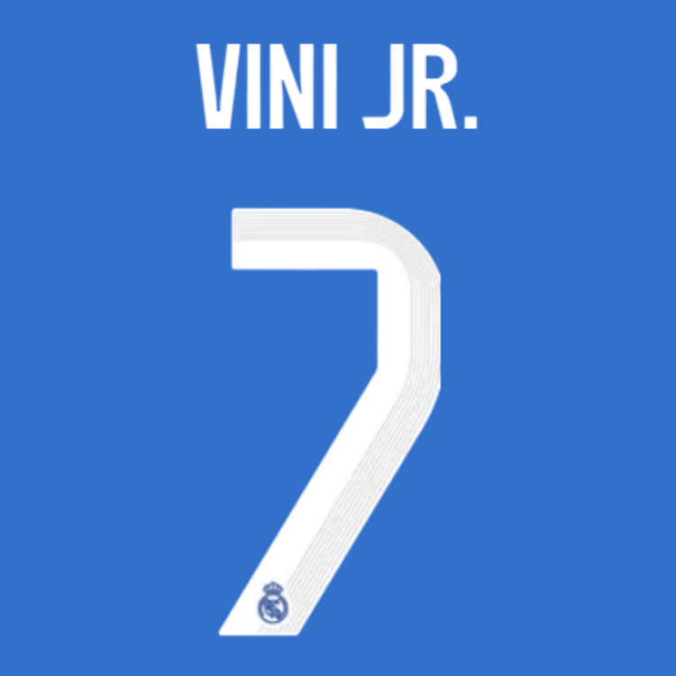 Original 25 / 26 REAL MADRID 3rd Trikot - Flock 26cm - VINI JR. 7 - sportiger.de