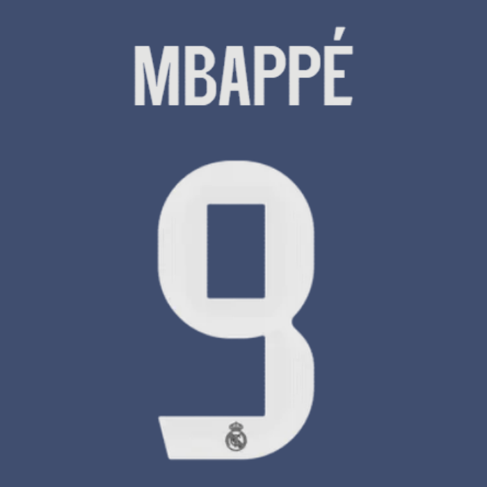 Original 25 / 26 REAL MADRID Away Trikot - Flock 26cm - MBAPPÉ 9 - sportiger.de