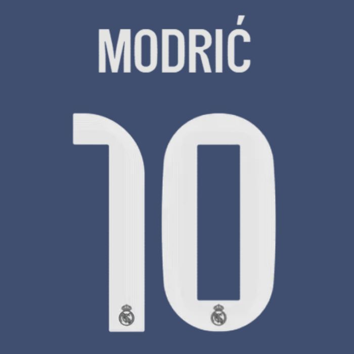 Original 25 / 26 REAL MADRID Away Trikot - Flock 26cm - MODRIĆ 10 - sportiger.de