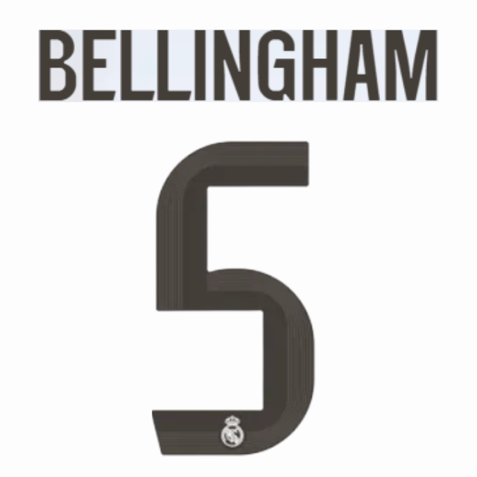 Original 25 / 26 REAL MADRID Home Trikot - Flock 26cm - BELLINGHAM 5 - sportiger.de