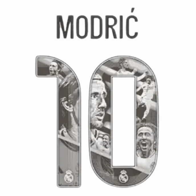Original 25 / 26 REAL MADRID Home Trikot - Flock 26cm - MODRIĆ 10 (Abschiedsflock) - sportiger.de