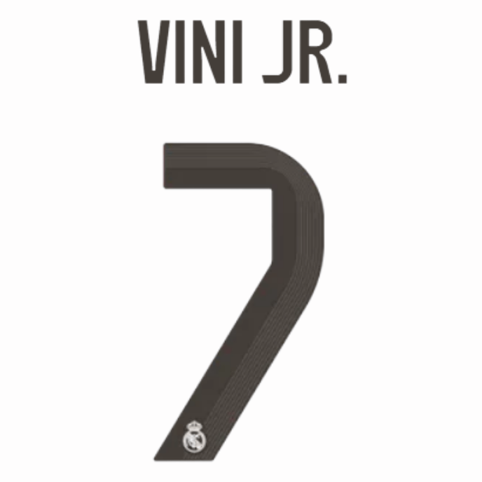 Original 25 / 26 REAL MADRID Home Trikot - Flock 26cm - VINI JR. 7 - sportiger.de