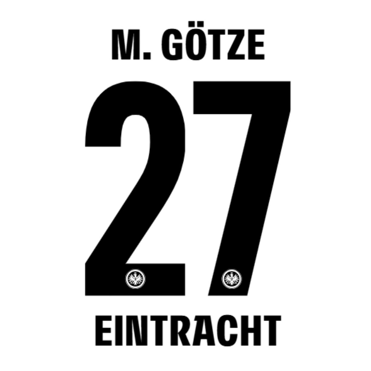 Original 25 / 26 SGE EINTRACHT FRANKFURT Away Trikot - Flock - M. GÖTZE 27 - sportiger.de