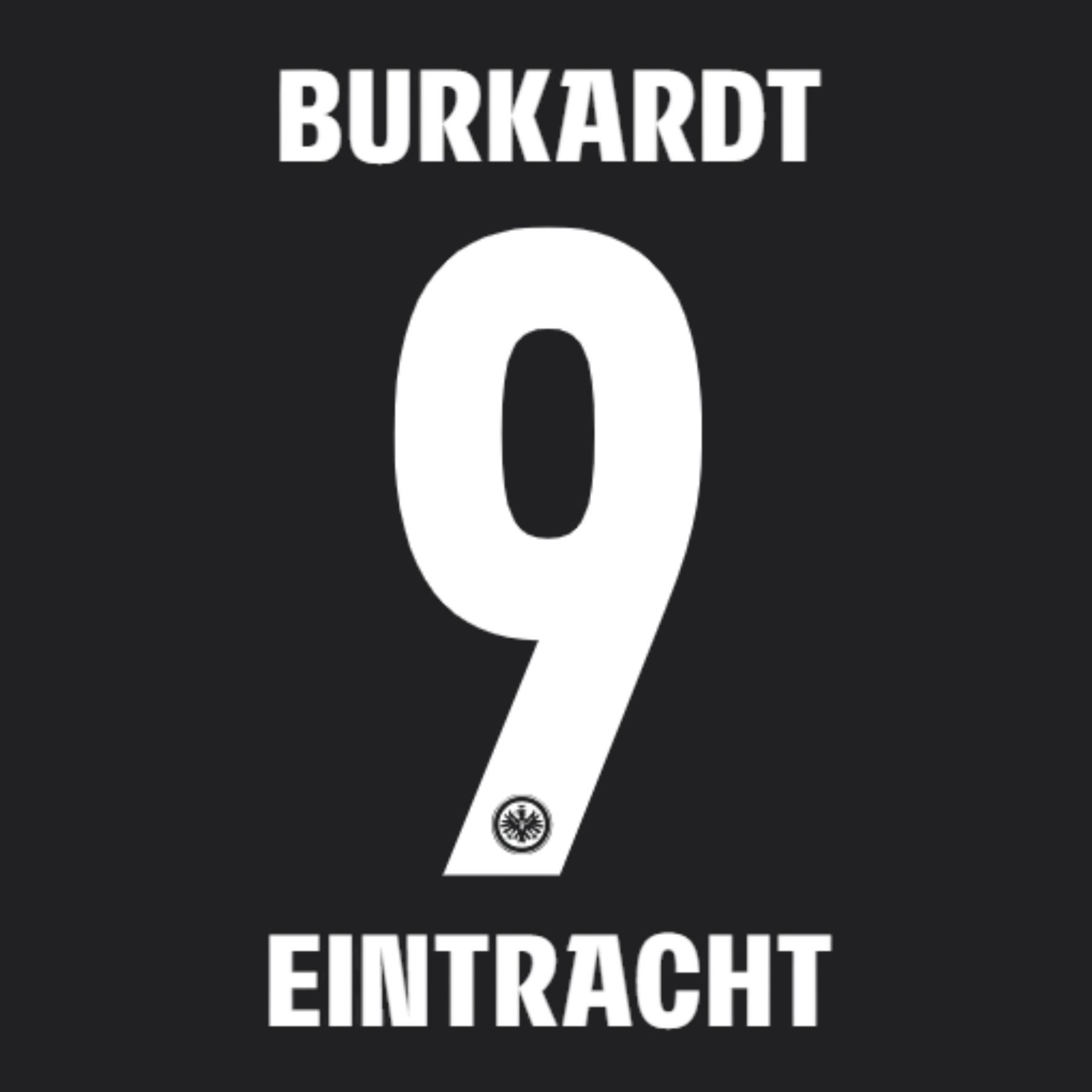 Original 25 / 26 SGE EINTRACHT FRANKFURT Trikot - Flock - BURKHARDT 9 - sportiger.de