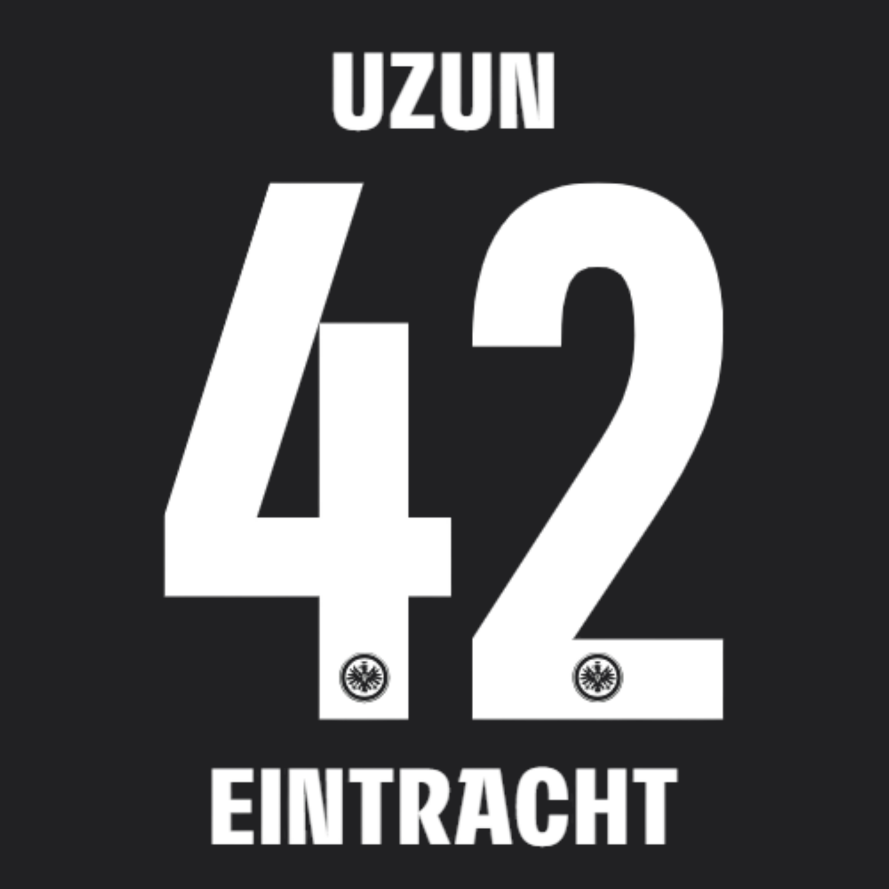 Original 25 / 26 SGE EINTRACHT FRANKFURT Trikot - Flock - UZUN 42 - sportiger.de