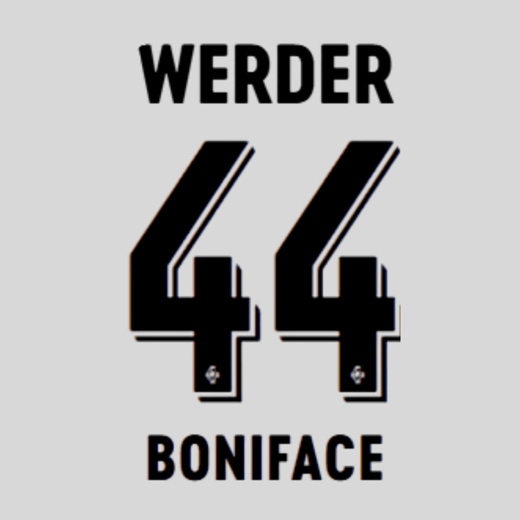 Original 25 / 26 SV WERDER BREMEN Away Trikot - Flock - BONIFACE 44 - sportiger.de