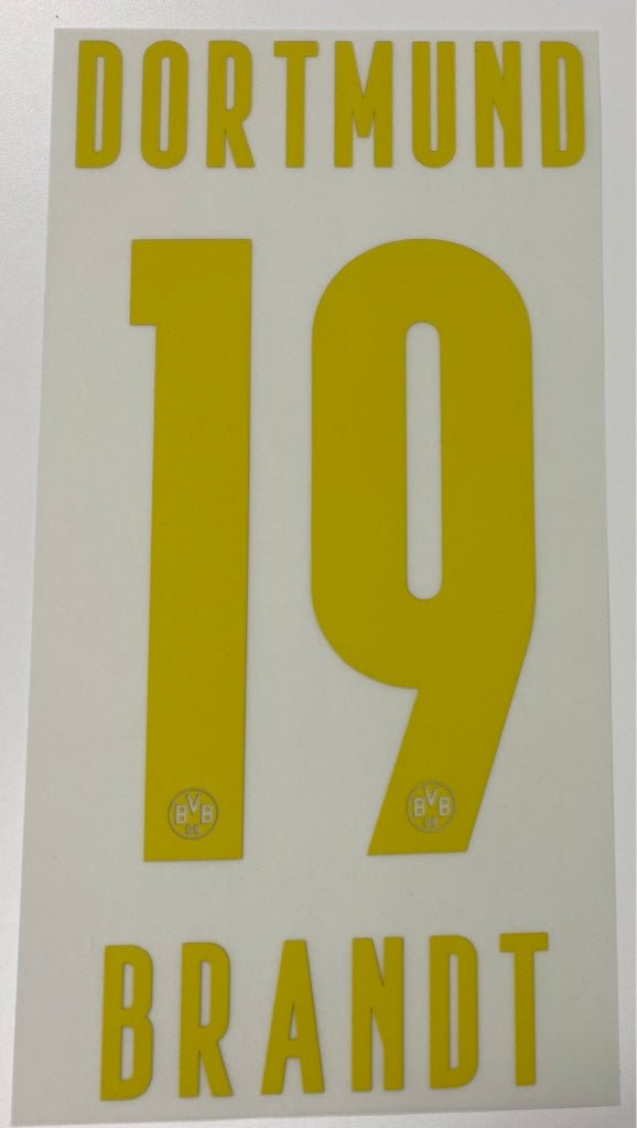 Original BVB Borussia Dortmund Trikot - Flock 20cm - BRANDT 19 - sportiger.de