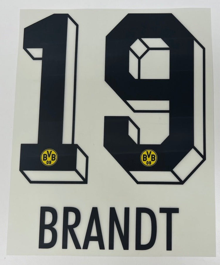 Original BVB Borussia Dortmund Trikot - Flock 20cm - BRANDT 19 - sportiger.de