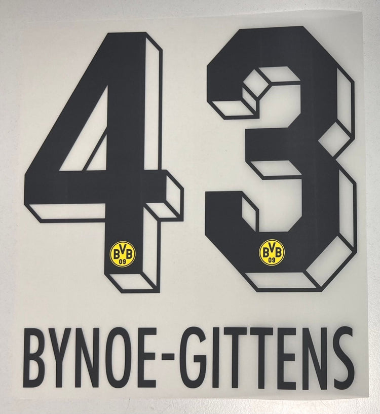 Original BVB Borussia Dortmund Trikot - Flock 20cm - BYNOE - GITTENS 43 - sportiger.de