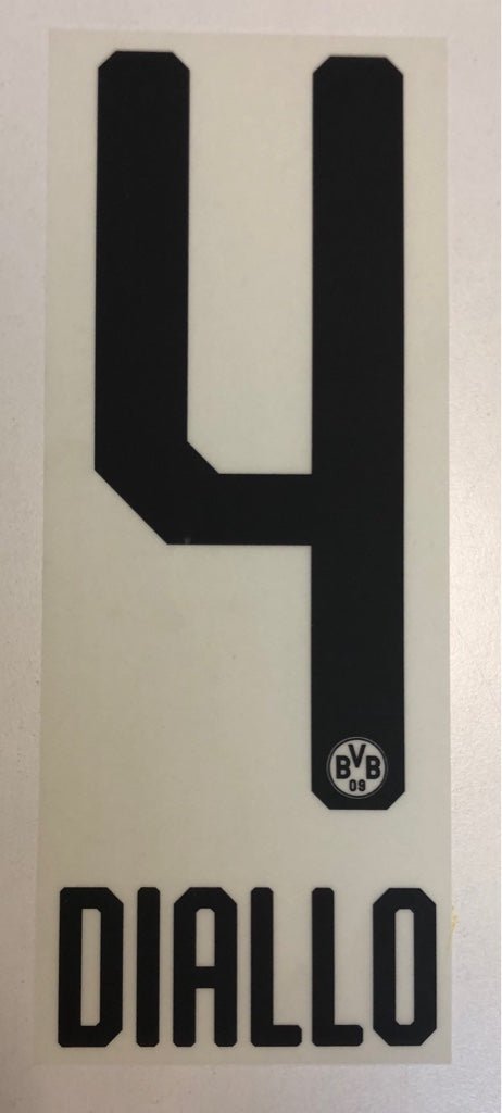 Original BVB Borussia Dortmund Trikot - Flock 20cm - DIALLO 4 - sportiger.de