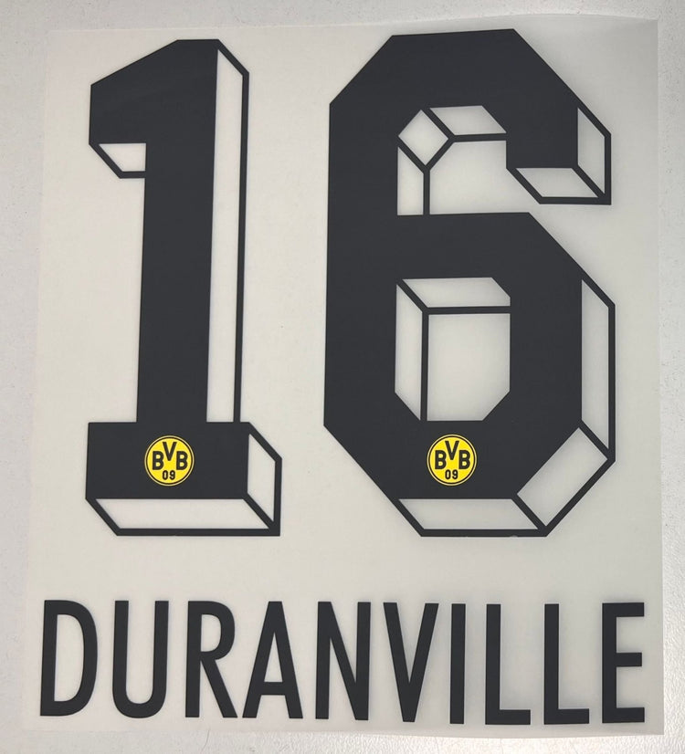 Original BVB Borussia Dortmund Trikot - Flock 20cm - DURANVILLE 16 - sportiger.de