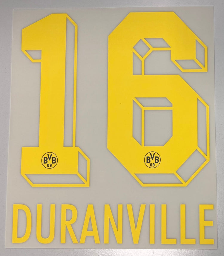 Original BVB Borussia Dortmund Trikot - Flock 20cm - DURANVILLE 16 - sportiger.de
