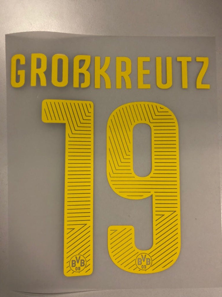 Original BVB Borussia Dortmund Trikot - Flock 20cm - GROßKREUTZ 19 - sportiger.de