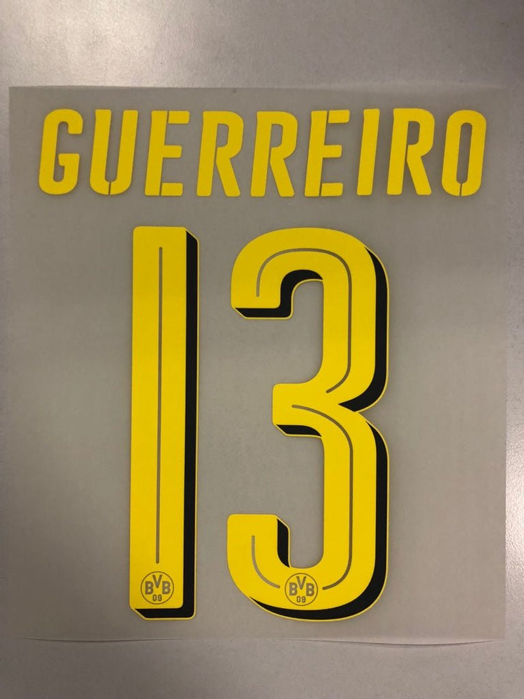 Original BVB Borussia Dortmund Trikot - Flock 20cm - GUERREIRO 13 - sportiger.de