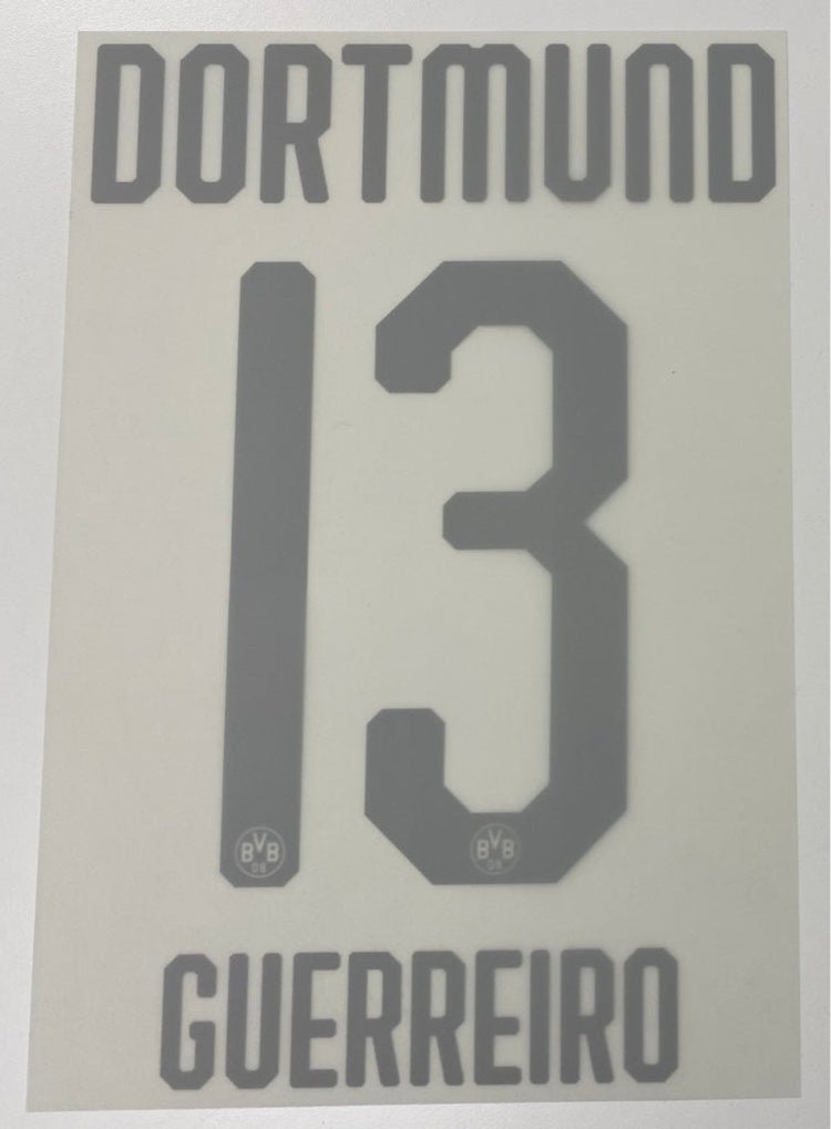Original BVB Borussia Dortmund Trikot - Flock 20cm - GUERREIRO 13 - sportiger.de