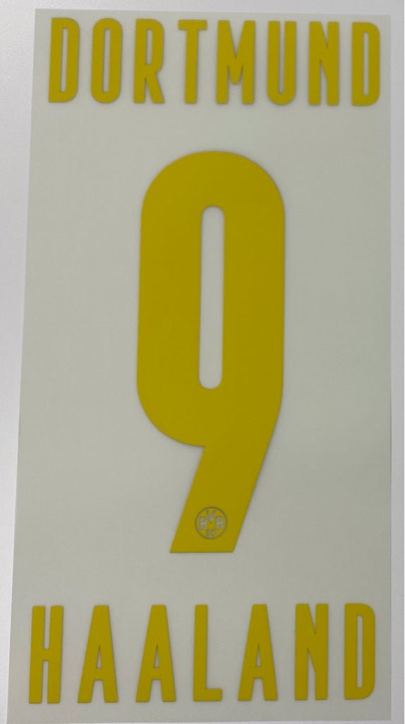 Original BVB Borussia Dortmund Trikot - Flock 20cm - HAALAND 9 - sportiger.de