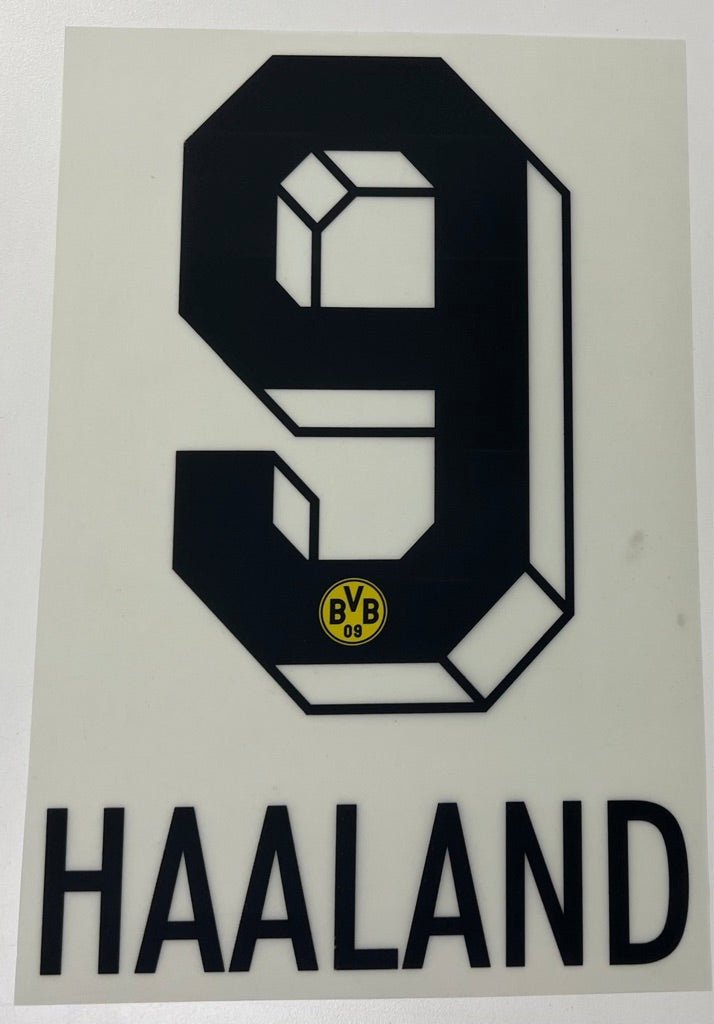 Original BVB Borussia Dortmund Trikot - Flock 20cm - HAALAND 9 - sportiger.de
