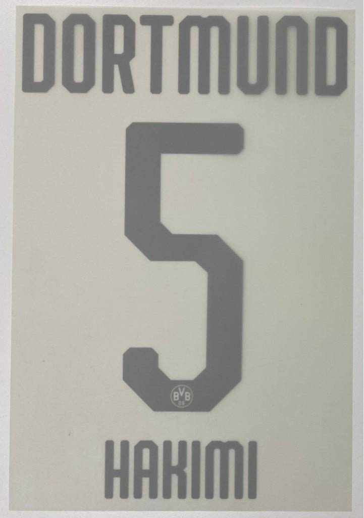 Original BVB Borussia Dortmund Trikot - Flock 20cm - HAKIMI 5 - sportiger.de