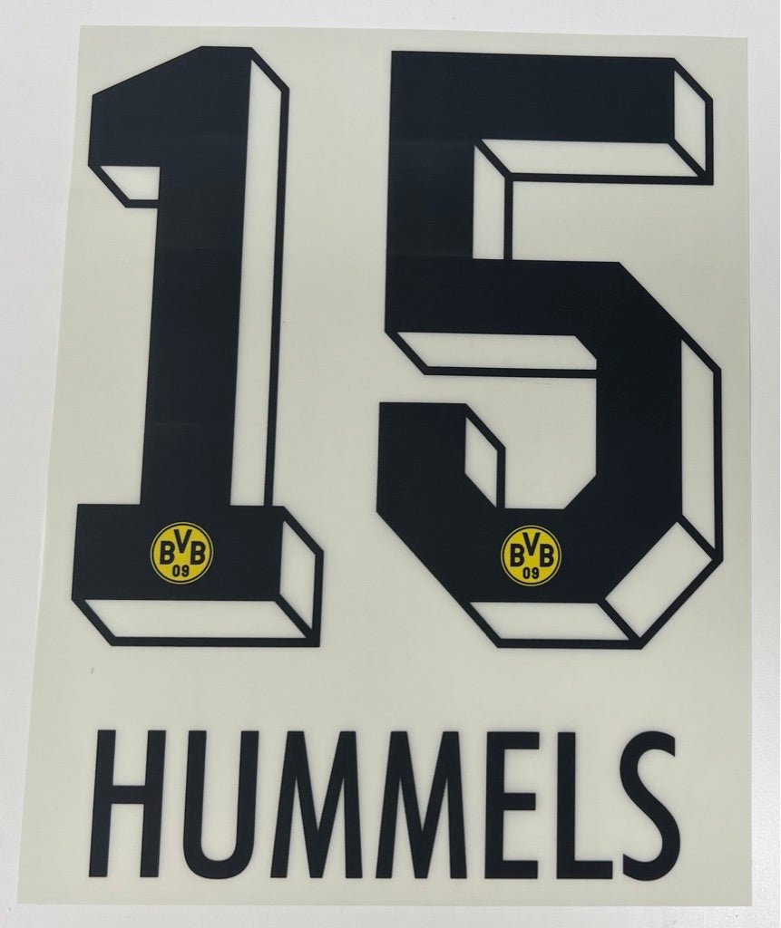 Original BVB Borussia Dortmund Trikot - Flock 20cm - HUMMELS 15 - sportiger.de