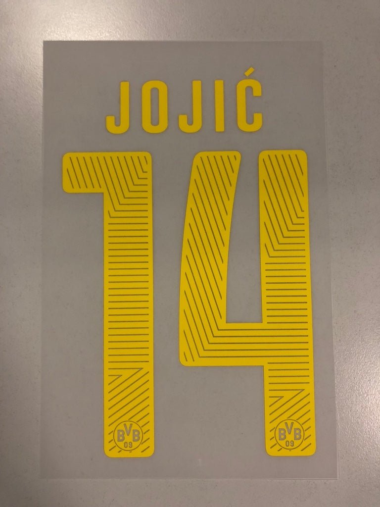 Original BVB Borussia Dortmund Trikot - Flock 20cm - JOJIC´ 14 - sportiger.de