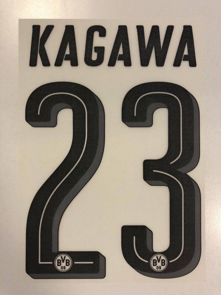 Original BVB Borussia Dortmund Trikot - Flock 20cm - KAGAWA 23 - sportiger.de