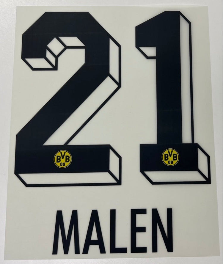 Original BVB Borussia Dortmund Trikot - Flock 20cm - MALEN 21 - sportiger.de