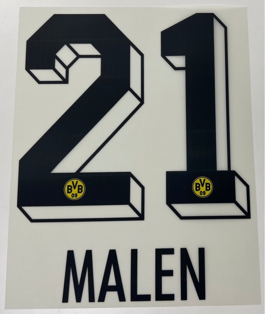 Original BVB Borussia Dortmund Trikot - Flock 20cm - MALEN 21 - sportiger.de