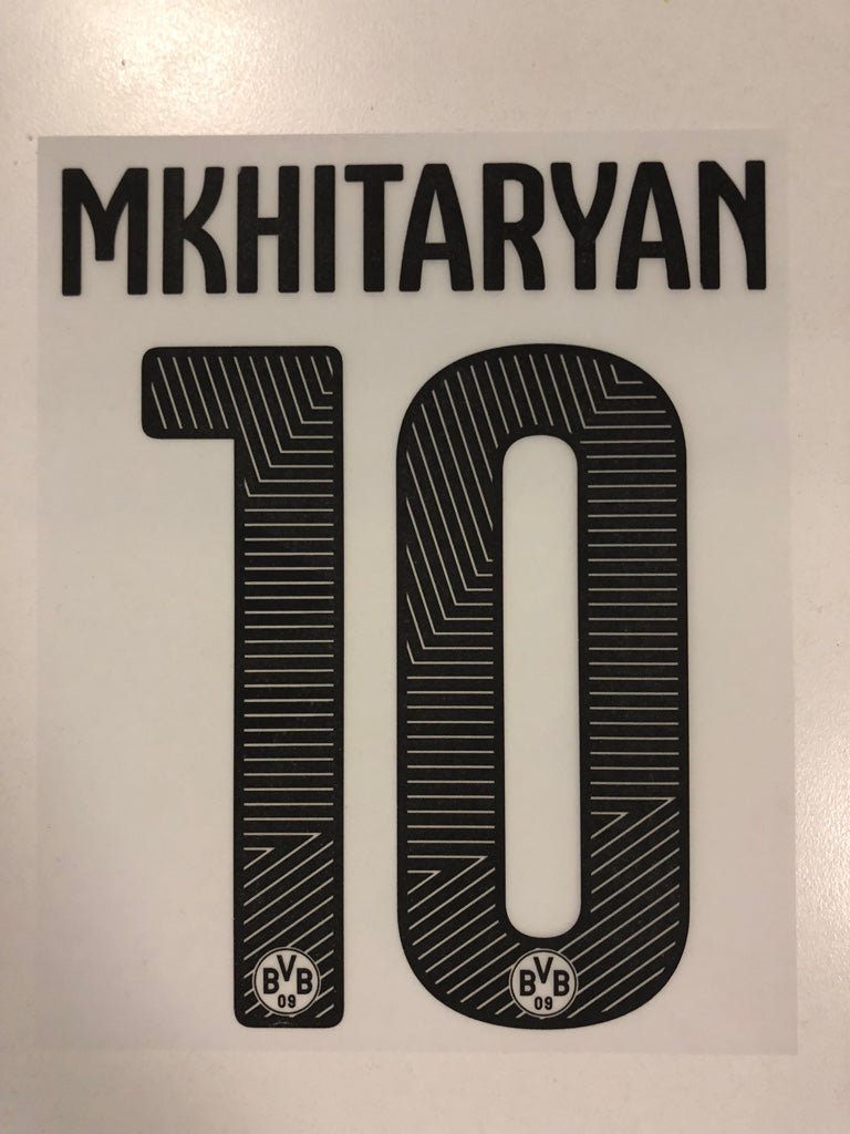 Original BVB Borussia Dortmund Trikot - Flock 20cm - MKHITARYAN 10 - sportiger.de